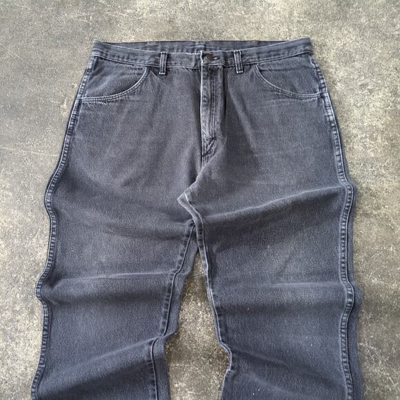 Vintage Basic Editions Jeans Mens 38x32 Made in USA Black Faded 90s Work - Picture 2 of 7